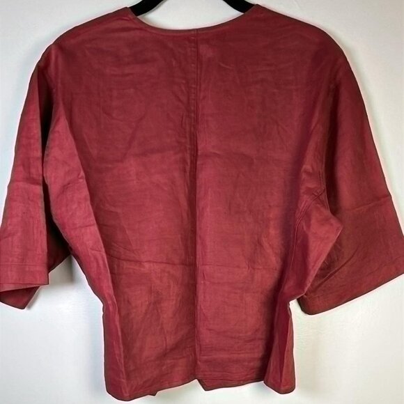 Vintage Linen Short Sleeve Womans LG Top Moods by Krizia 90s Y2K Vibes - Picture 6 of 8